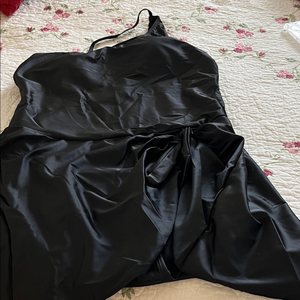 Elegant Black Satin Dress